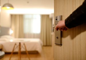 opening a hotel door