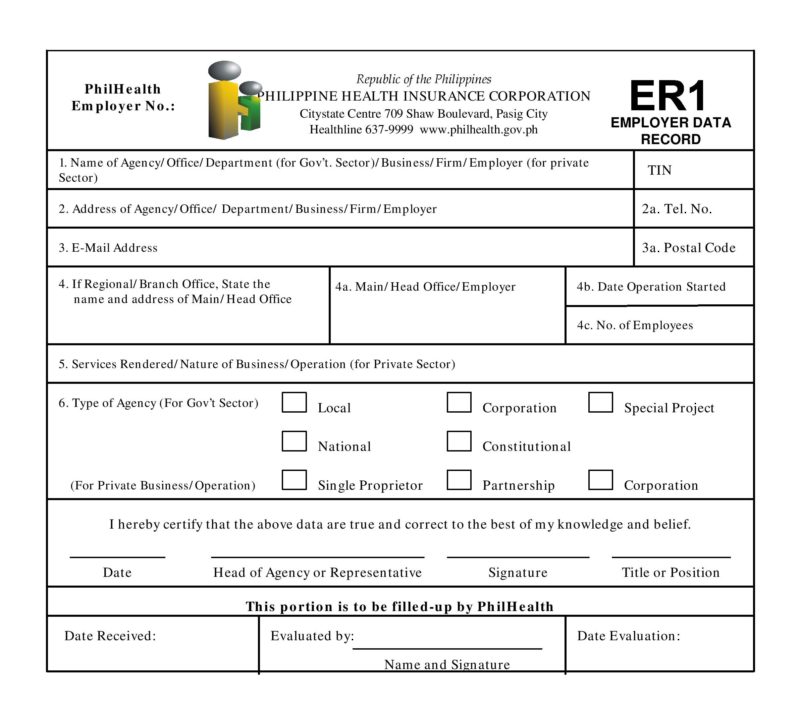 Philhealth Er1 Employer Form - vrogue.co