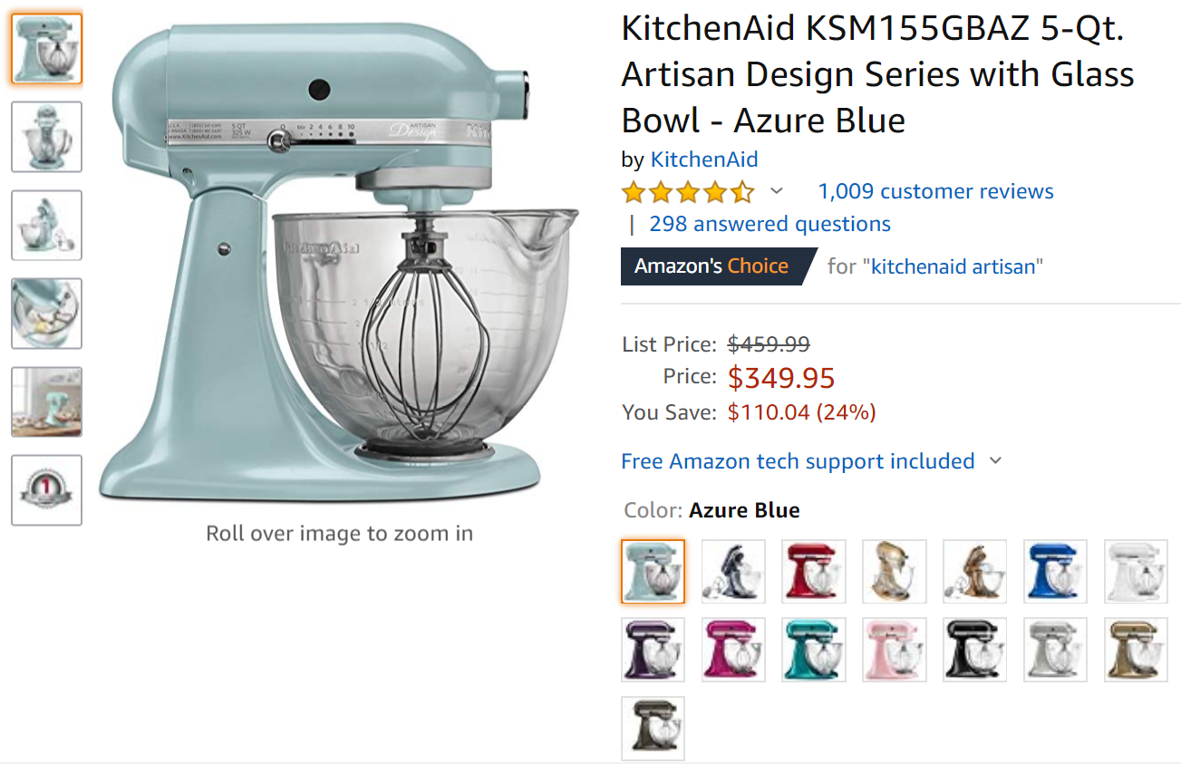 Amazon Offers 5-Quart Tilt-Head KitchenAid Stand Mixer at $80 to $100 Off