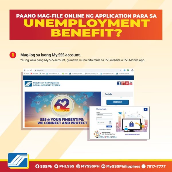 SSS unemployment benefit online application