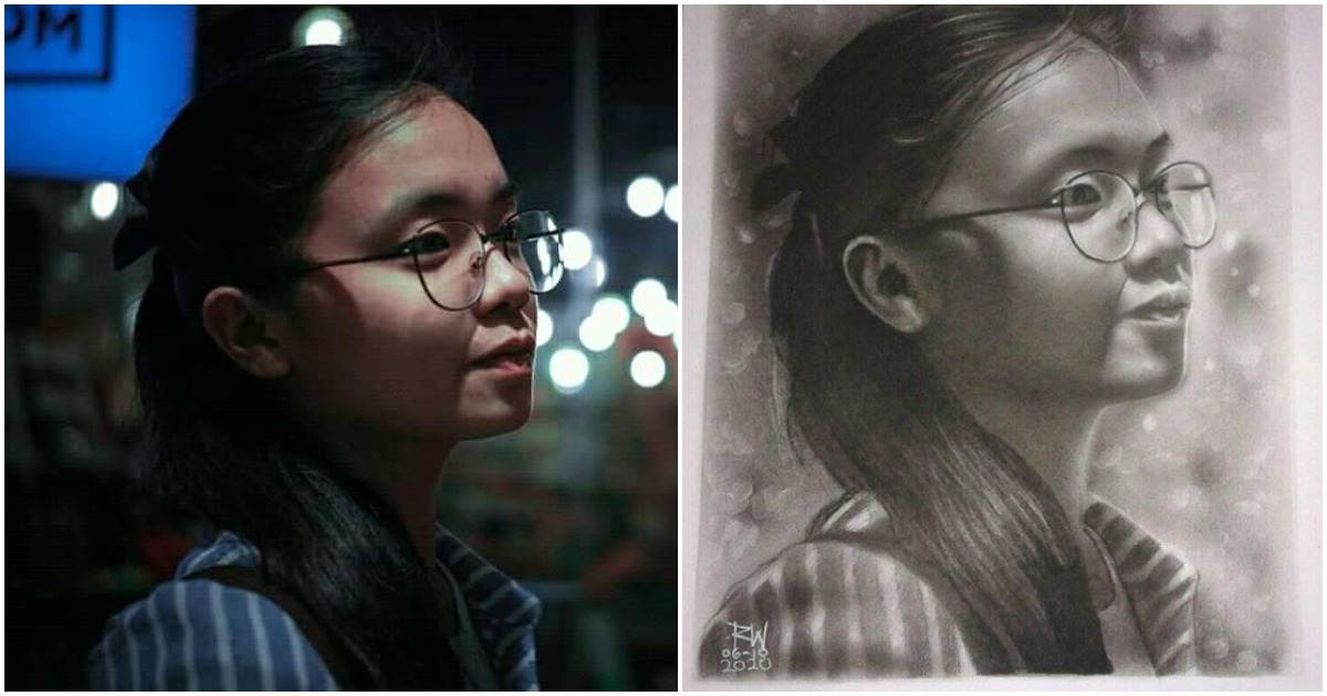 Artist Impresses with Realistic Charcoal Portraits, Charges Only Php100 Each