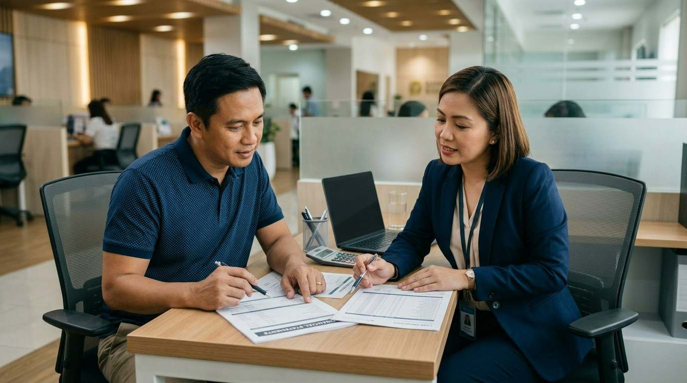 Filipino Small Business Owner Meeting a Bank Loan Officer
